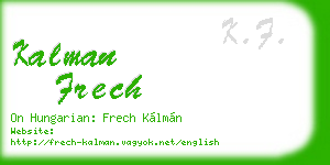 kalman frech business card