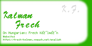 kalman frech business card